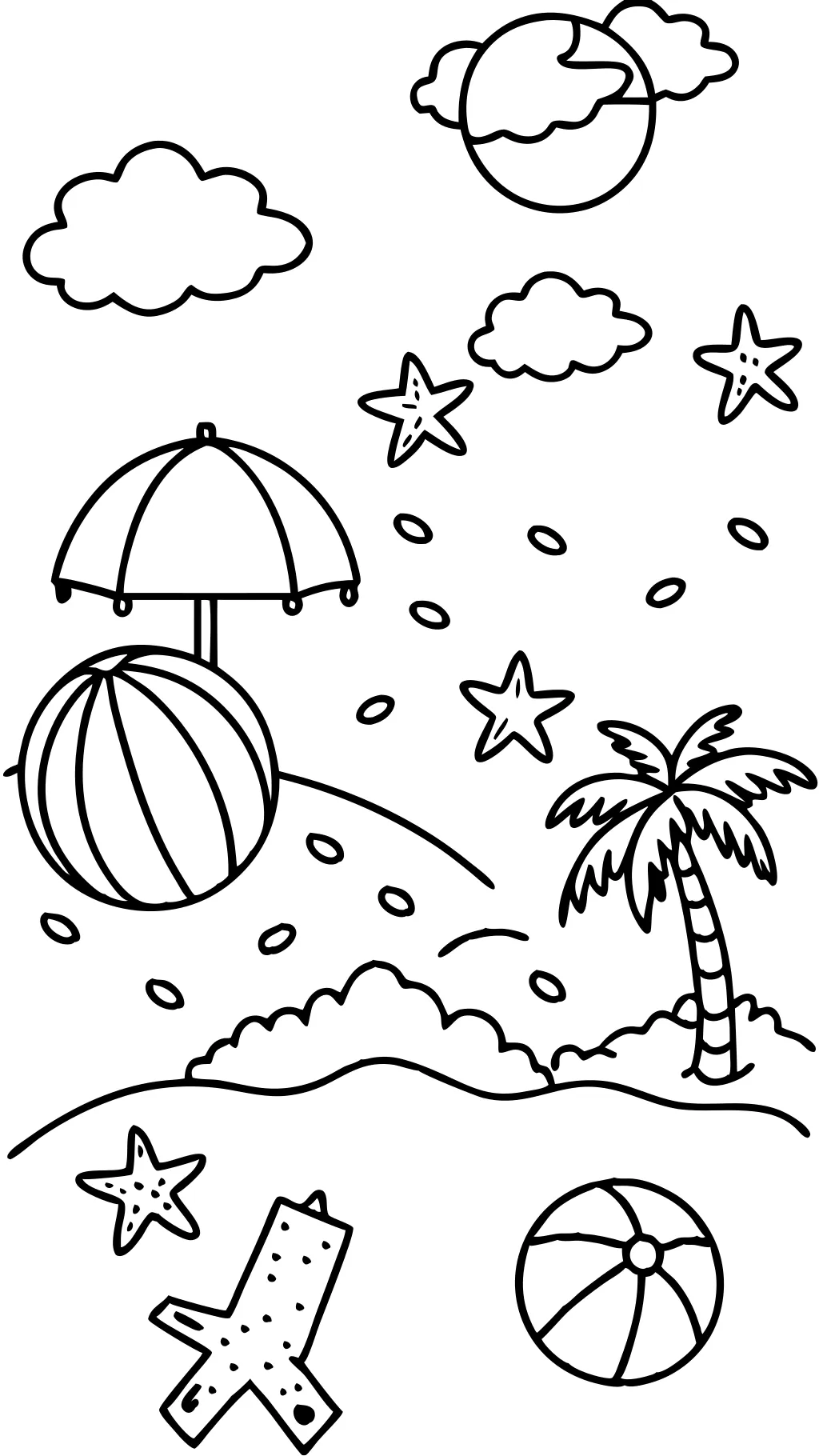 beach free coloring pages